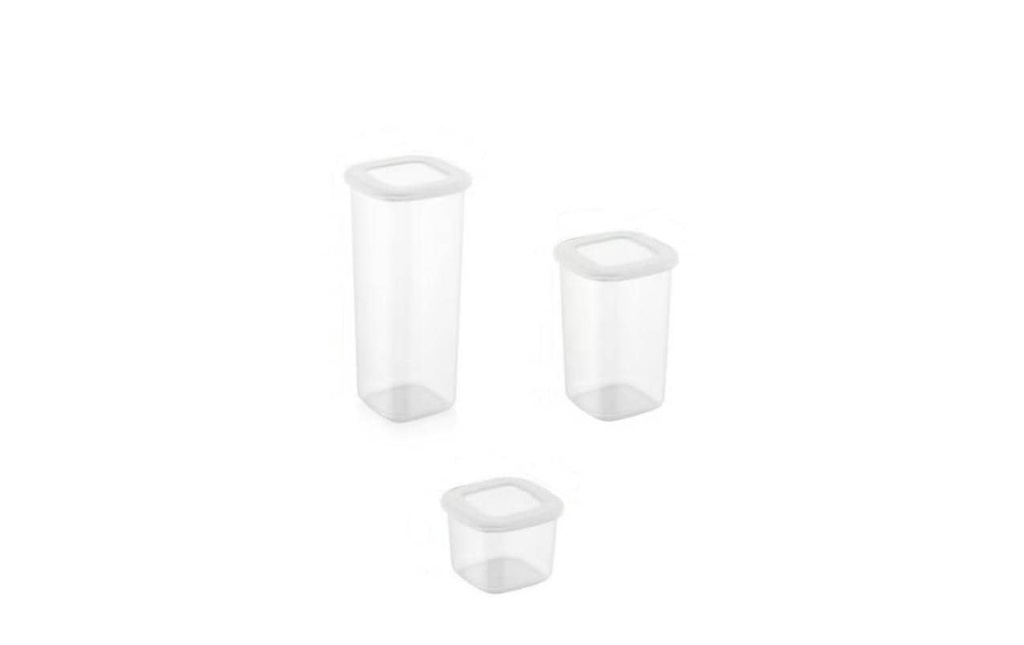 Hermia Boîte à provisions 4x 550 ml, 4x 1200 ml, 4x 1750 ml, Blanc