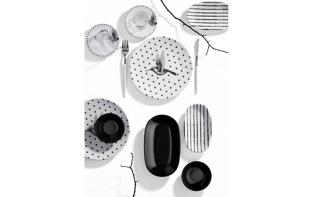 Hermia Kit petit-déjeuner 19 pièces, Noir/Blanc