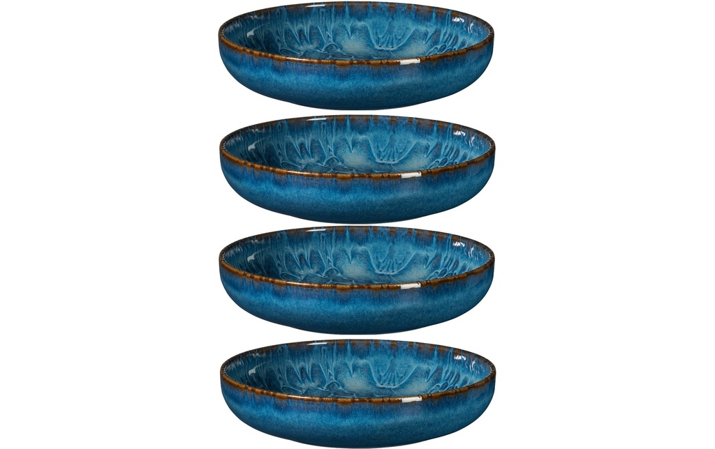 Mäser Assiette non décorative Tiles UNO profond, 22 cm, 4 pièces, bleu
