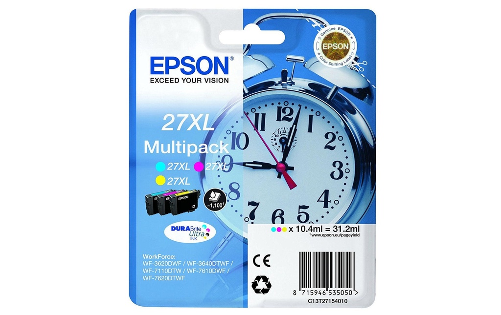 EPSON Epson cart.d'encre 27XL c/m/y (3 pces)