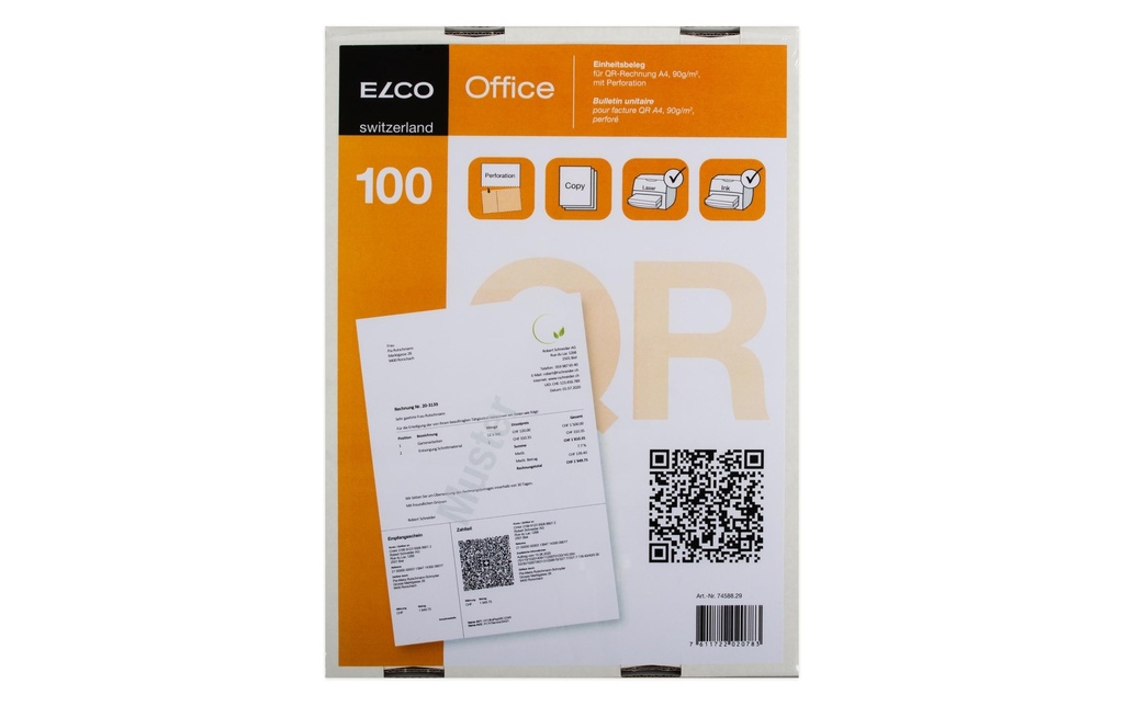 ELCO Formulaire de facturation pour les factures QR, 100 pièces