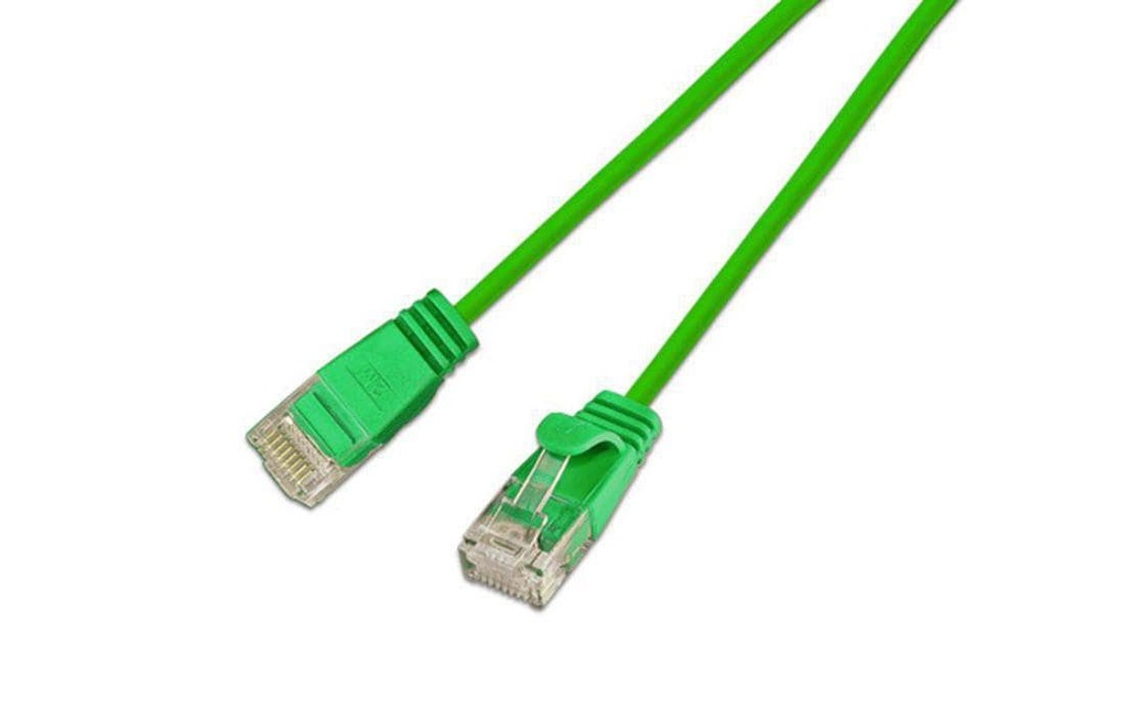 SLIM Câble de raccordement KAT6 Light, rond, U/UTP, Ø 2,8 mm, vert