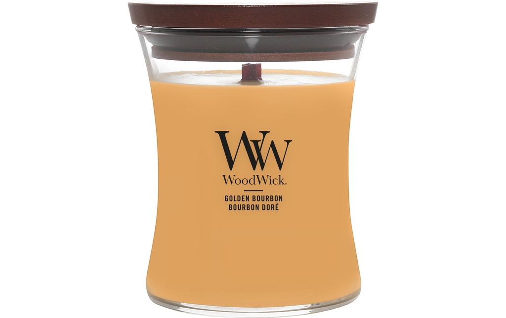 Woodwick Bougie parfumée Bourbon doré Pot moyen
