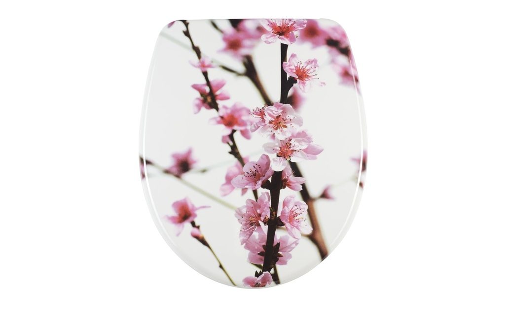 diaqua® Siège de toilette Nice Sakura Abaissement automatique, blanc/rose