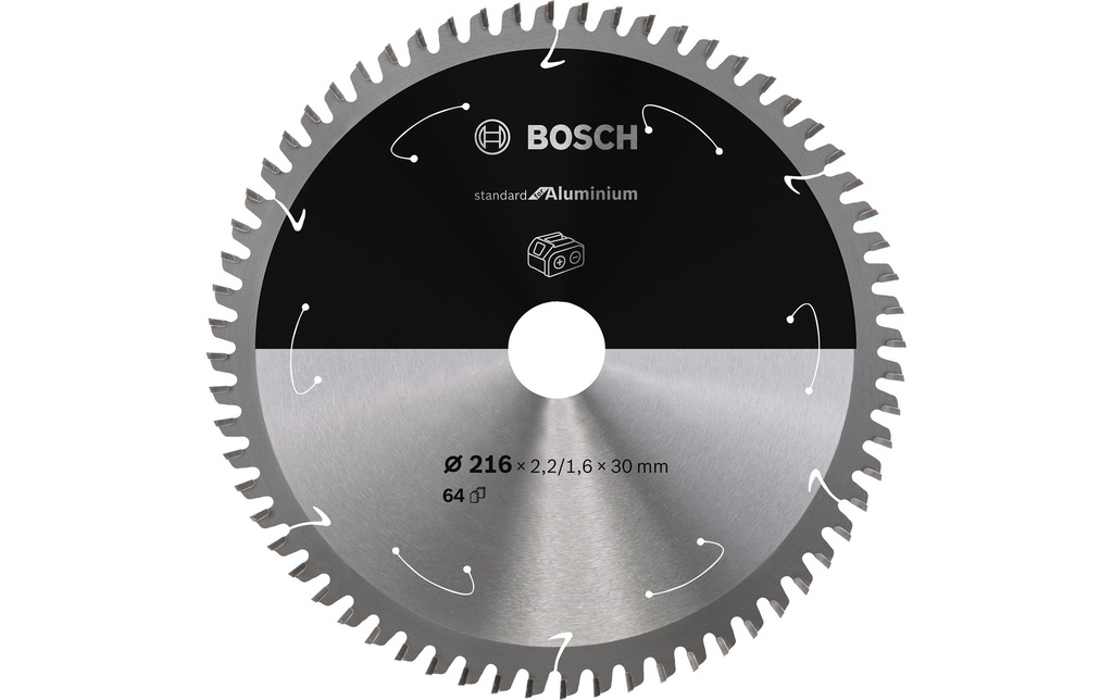 Bosch Professional Lame de scie circulaire Standard for Wood 216 x 2.2 x 30 mm, 64 Z