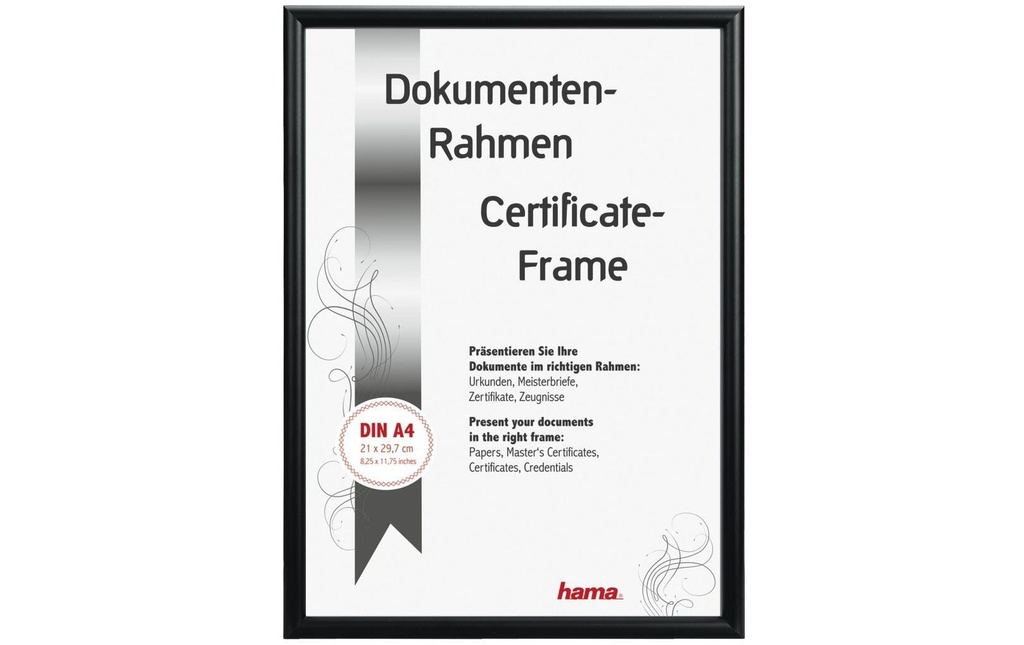 Hama Cadre photo Detroit pour les documents A4, Noir