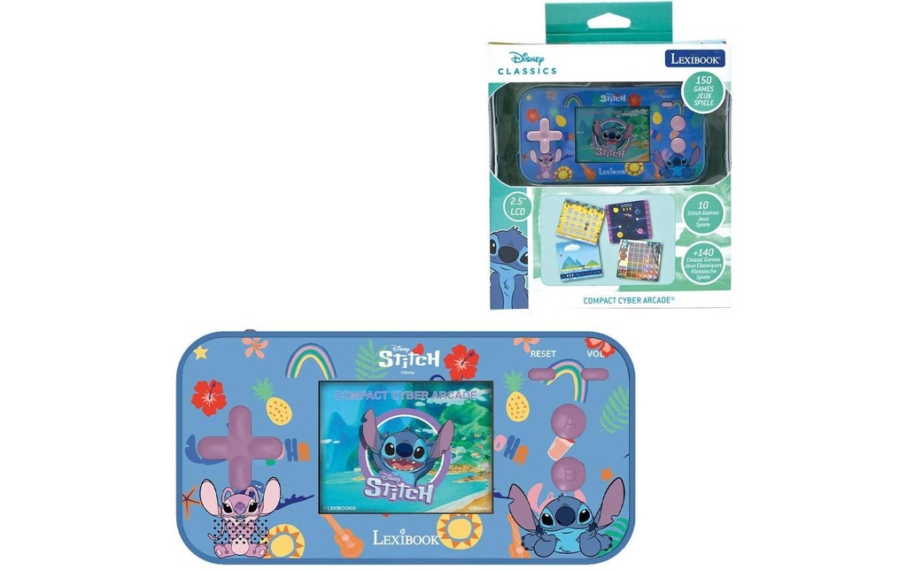 Lexibook Disney Stitch Compact Cyber Arcade Bleu