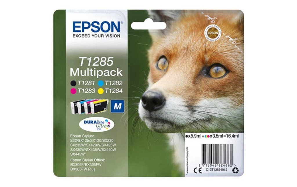 EPSON Epson cart.encre T1285 b/c/m/y (4 pces)