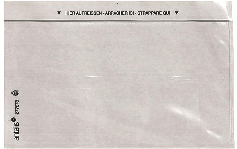 Antalis Pochette pour documents C6/5 sans impression, 1000 pièces, transparent