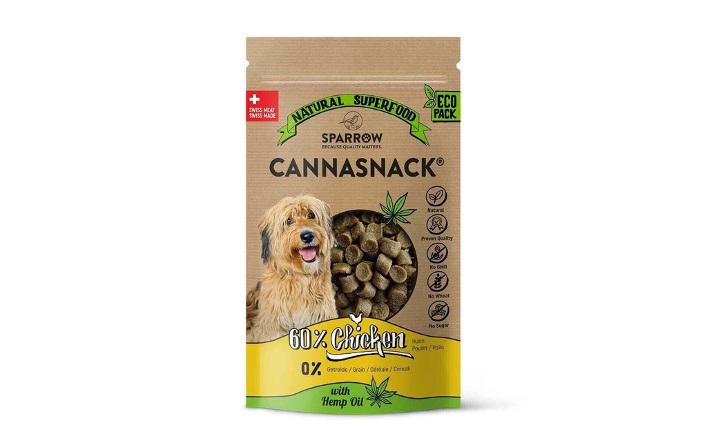 Sparrow Collation CannaSnack au poulet CBD, 150 g