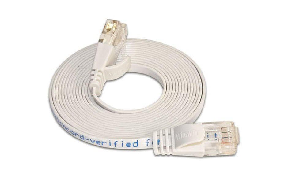 SLIM Câble patch slim RJ-45 - RJ-45, Cat 6, UTP, 1 m, Blanc