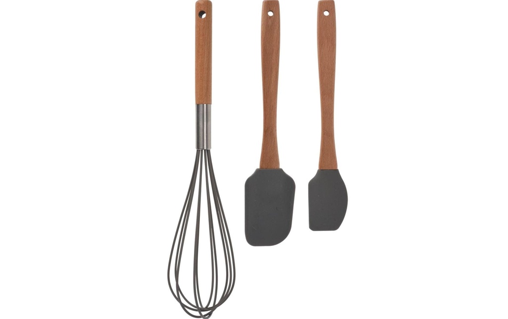 FURBER Set d'ustensiles de pâtisserie, 3 pièces Brun/Gris