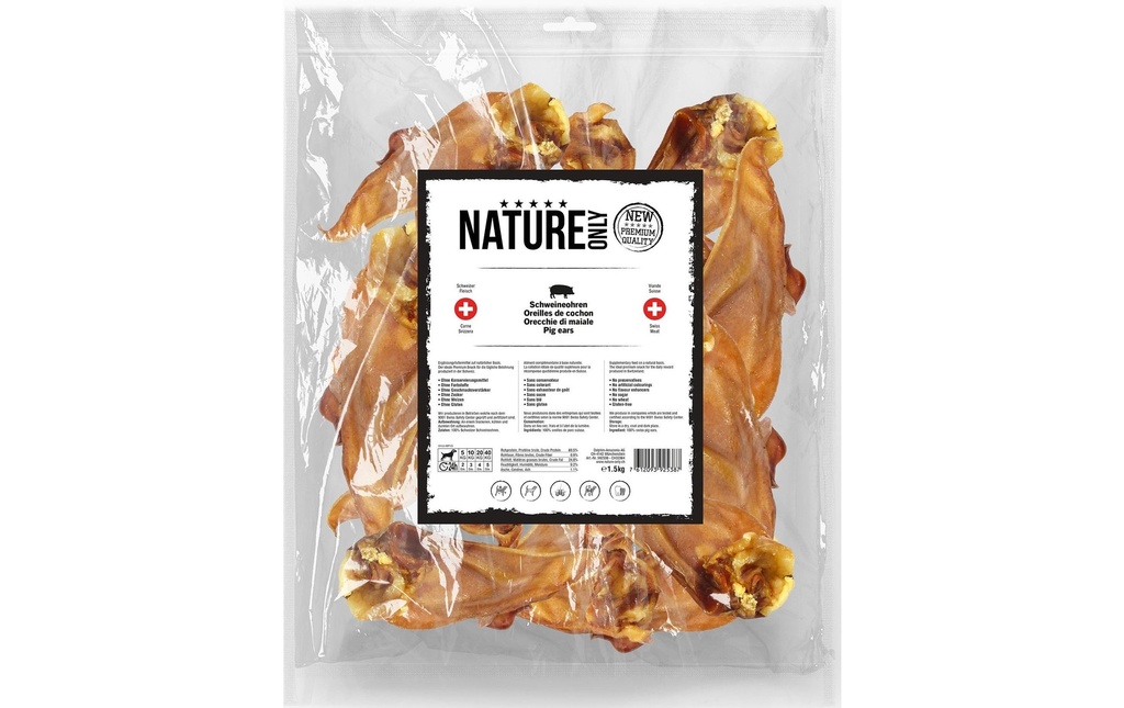 NATUREonly Produit à mâcher  Oreilles de porc 1.5 kg