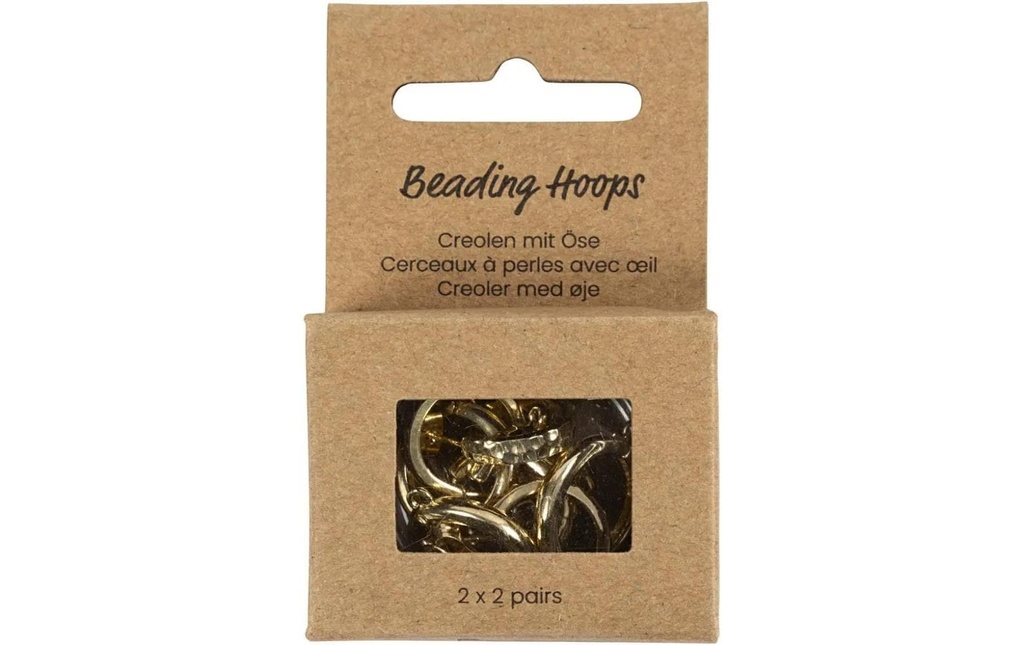 Creativ Company Boucle d’oreille 2 x 2 paires, plaqué or