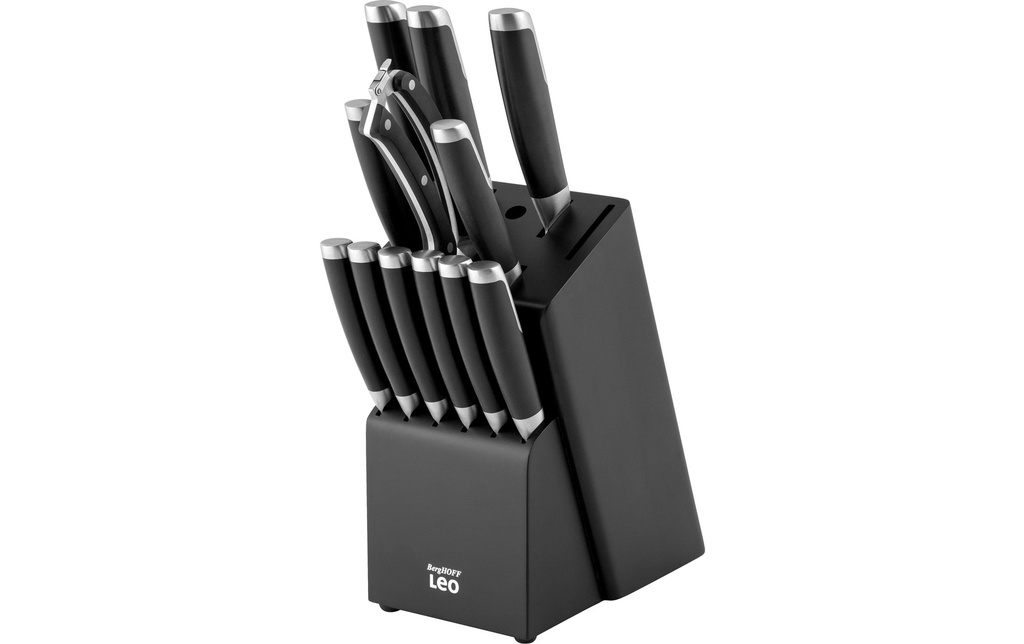 BergHOFF Kits de bloc de couteaux avec couteaux Leo Graphite 13 pièces, Noir