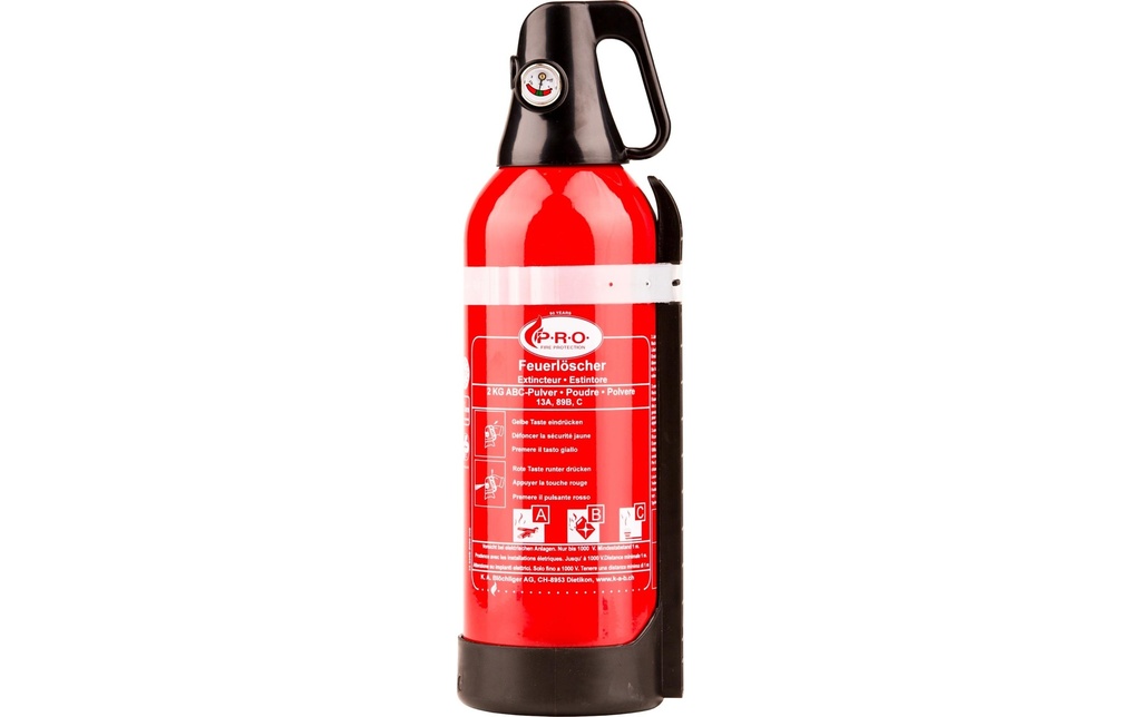 P.R.O. Extincteurs Poudre Classe de feu A,B,C 2 kg