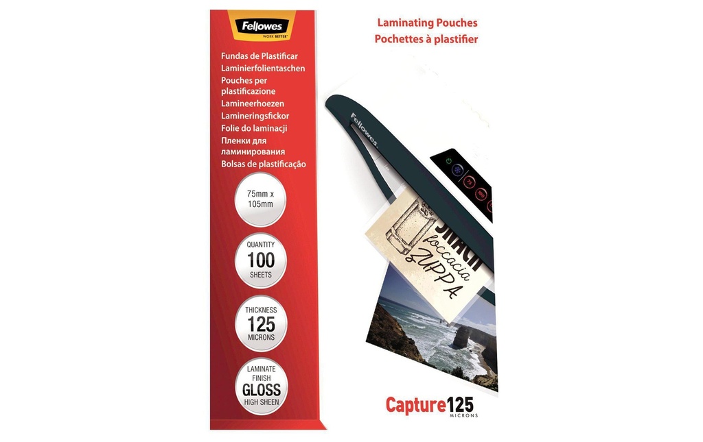 Fellowes Film laminé 125 microns, 100 pièces