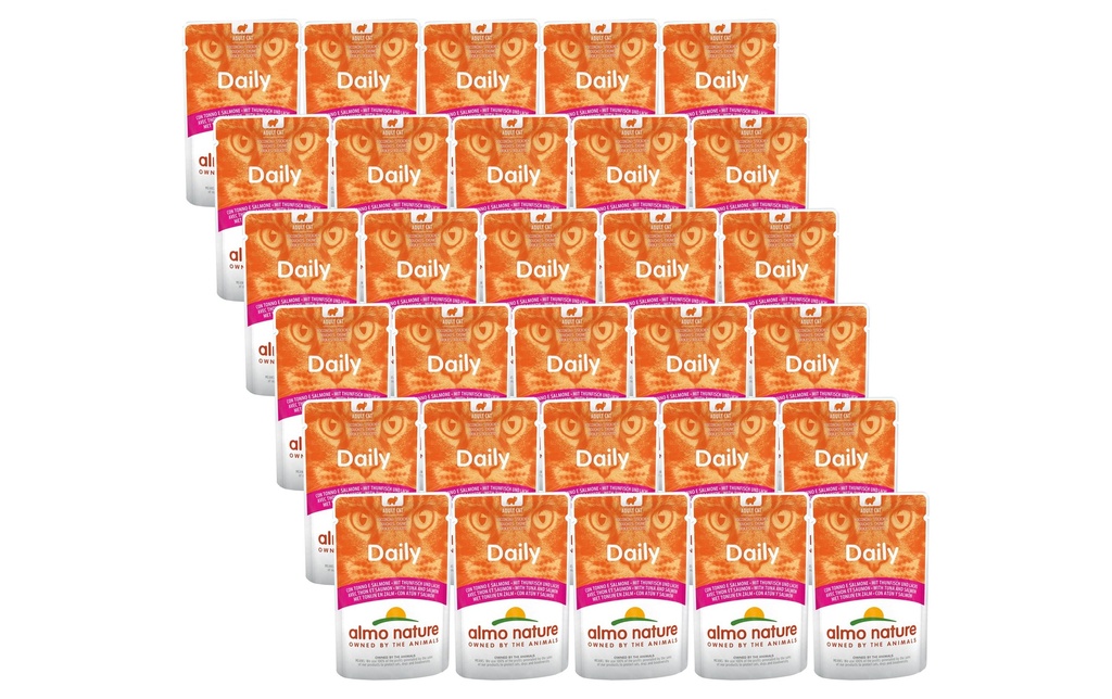 Almo Nature Alimentation humide Daily mit Thunfisch und Lachs, 30 x 70 g