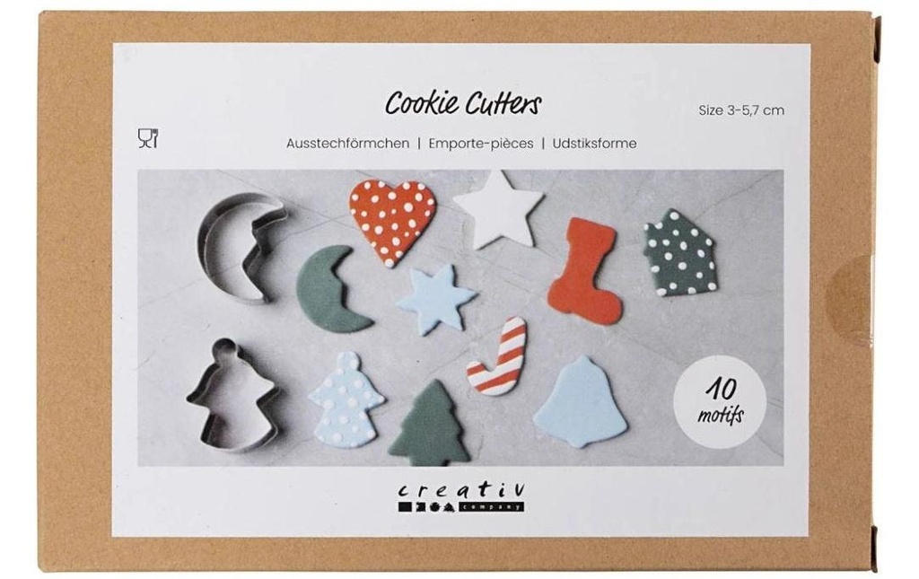 Creativ Company Emporte-pièce pour biscuits 3-5.7 cm, 10 pièces