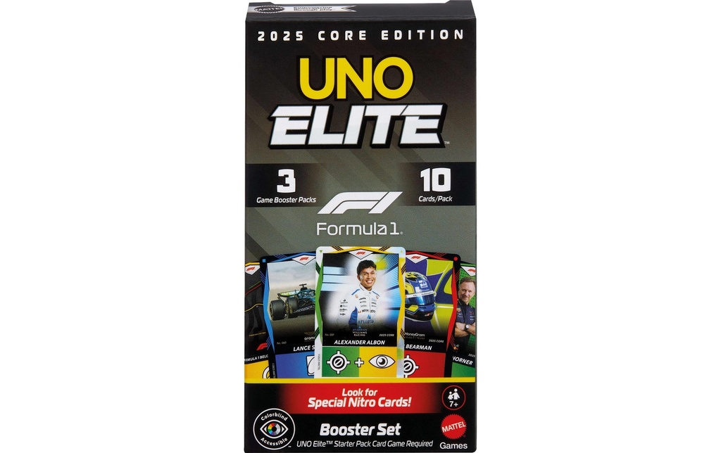 Mattel Spiele Jeux de cartes Elite F1 Booster Set, 30 cartes