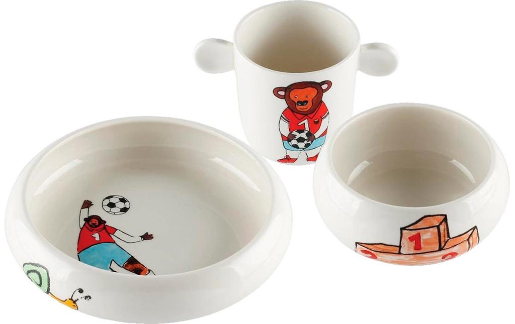 Lunasol Service de table pour enfants Ben 3 pcs., blanc