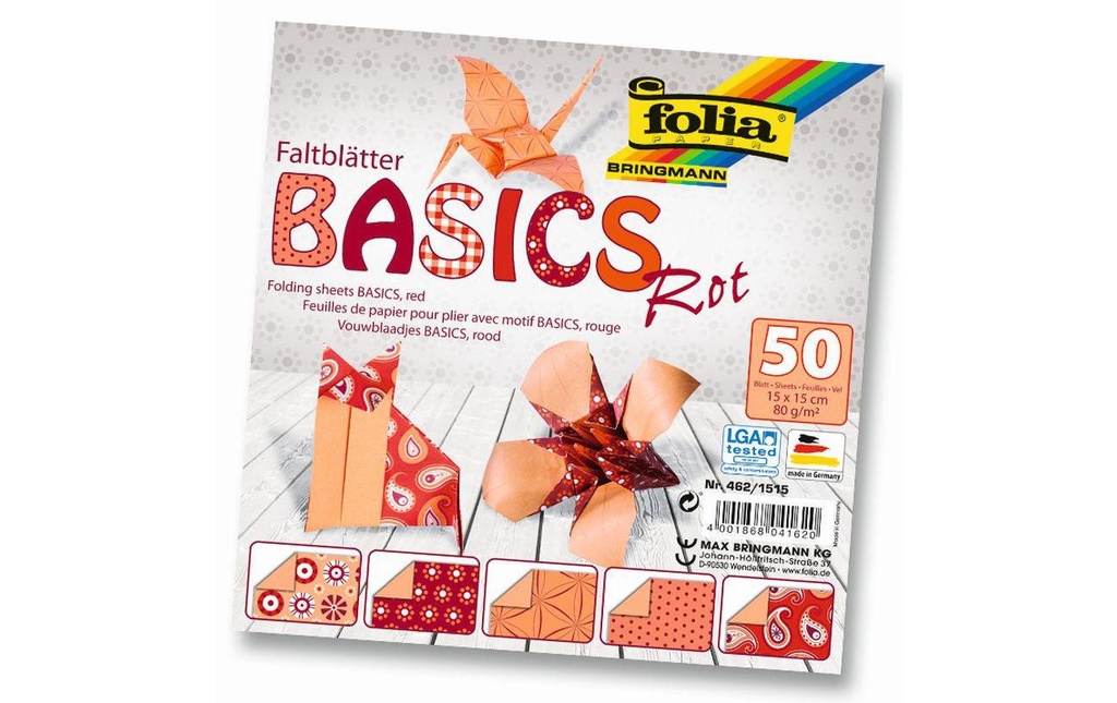 Folia Feuilles origami Basics  rouge