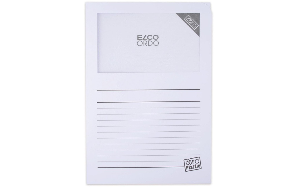 ELCO Pochette transparente Zero Plastic Blanc, 100 pièces