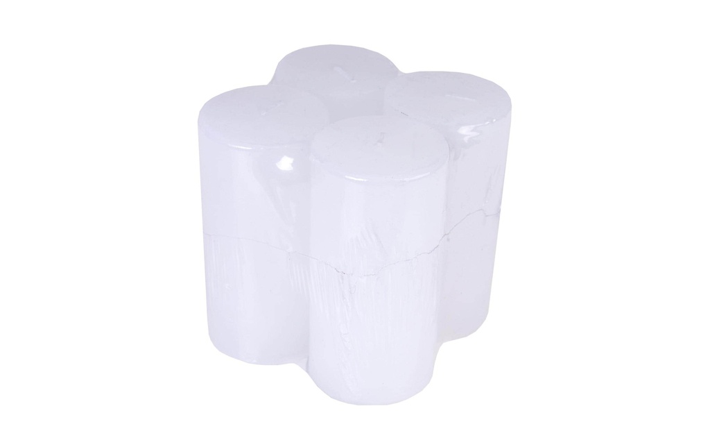 balthasar Bougie cylindrique Rustico Blanc, 4 pièces