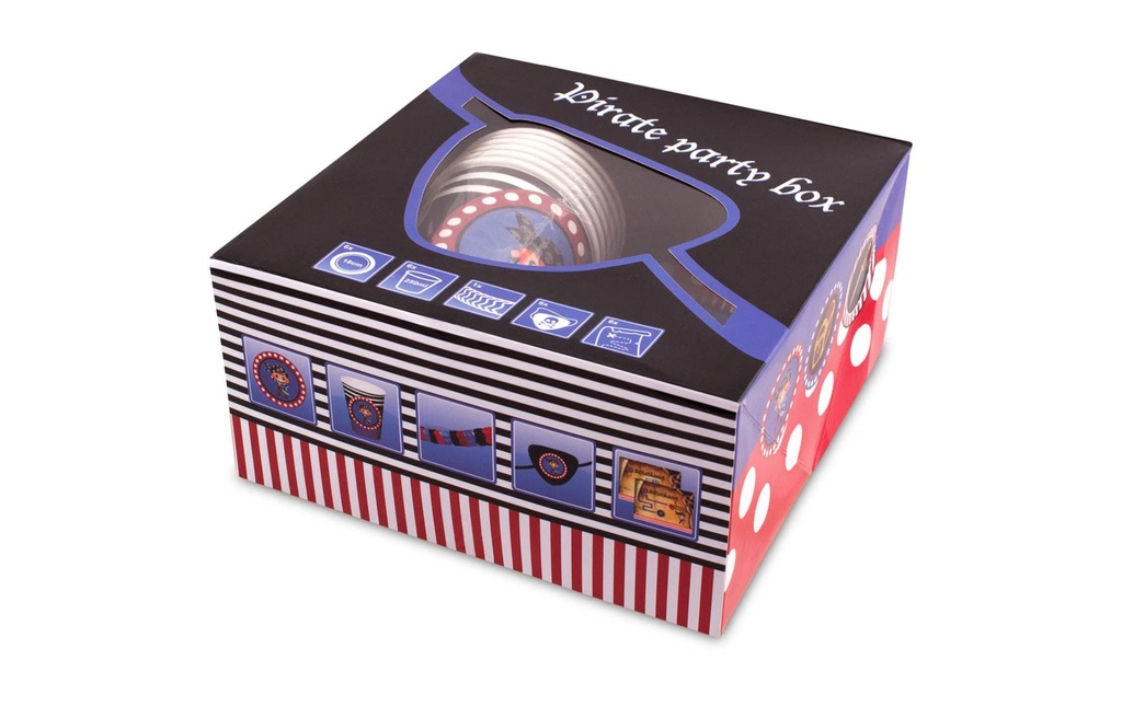 Folat Kits de fête Pirate 5 pièces, bleu/rouge