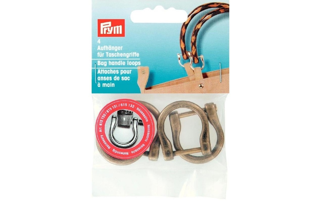 Prym Poignée de sac Crochet 18 mm en vieux laiton 4 pièces