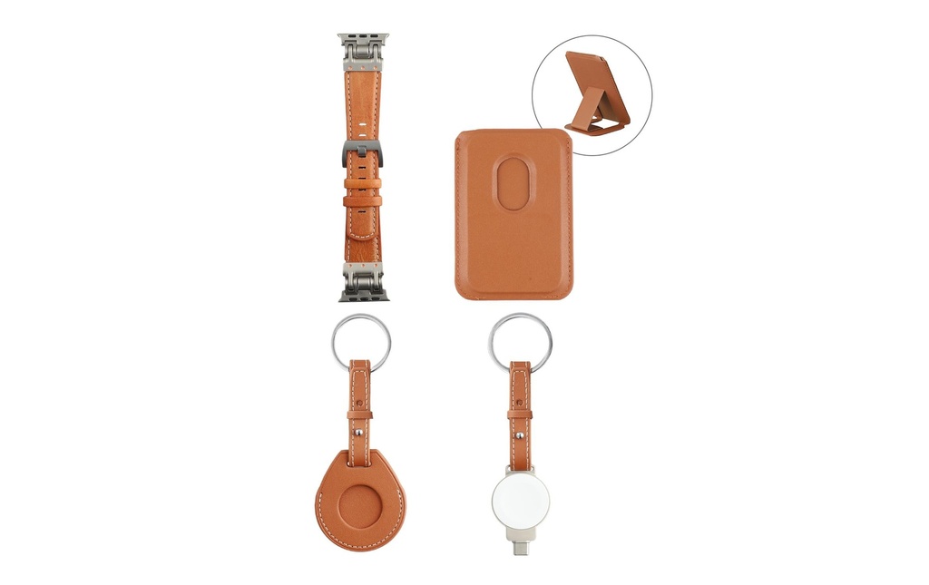 4smarts Style Zubehör-Set 4-teilig Cognac