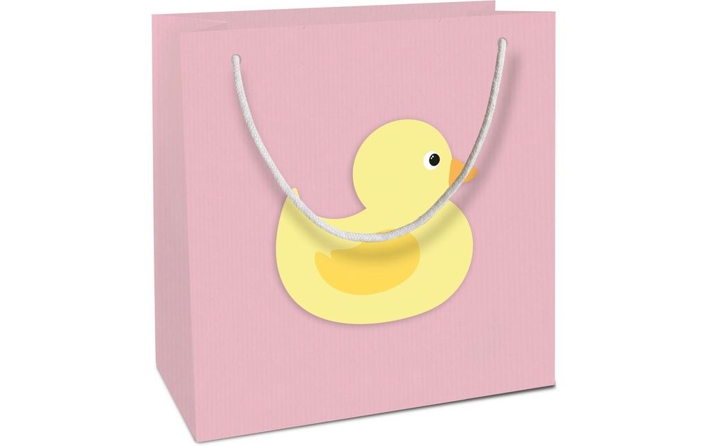 Braun + Company Sac cadeau Canard bébé Rose, 18 x 21 x 8 cm