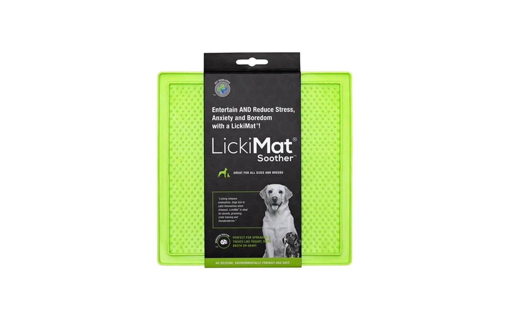 LickiMat Tapis d’alimentation Soother 20 x 20 cm, vert