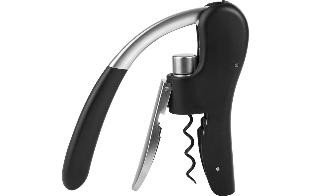 Ibili Tire-bouchon à levier noir Luxe Barware 16 cm Noir/Argenté