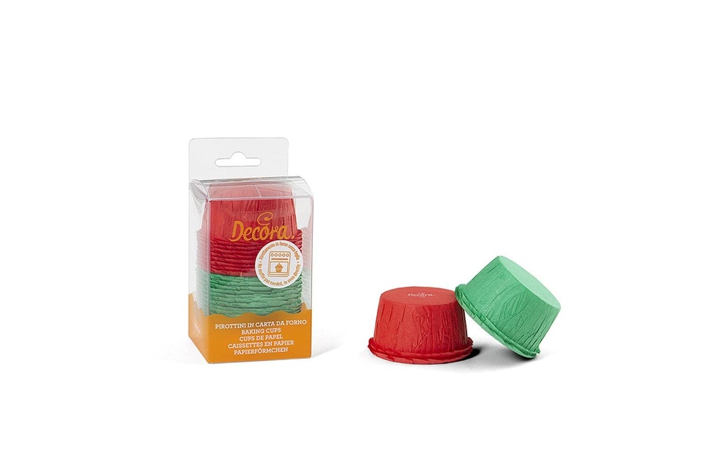 Decora Moule à muffins Ruffled, Rouge et vert, 25 pièces