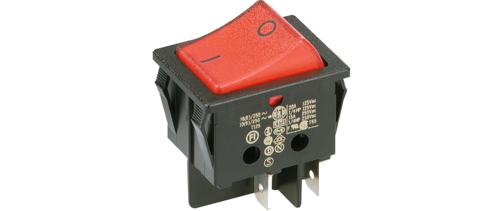 Bachmann Interrupteur à bascule 3652, lumineux, 2 pôles noir/rouge