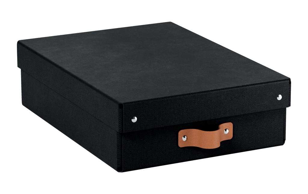 Leitz Boîte d'archives Puro plate avec couvercle à charnière, 2 pièces, Noir