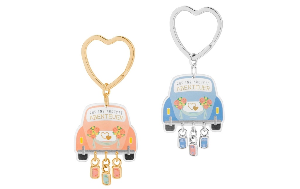 Sheepworld Porte-clés Aventure Orange/bleu, 2 pièces