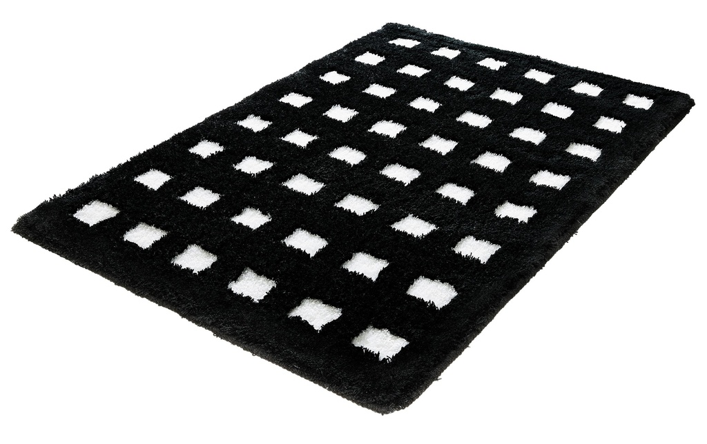Kleine Wolke Tapis de bain Boîtes 70 x 120 cm, Noir/Blanc