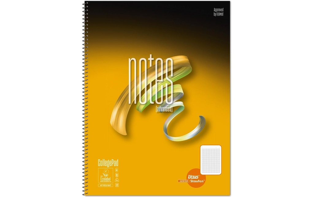Ursusgreen Bloc-notes Notes Spiral A4, 80 feuilles, quadrillé