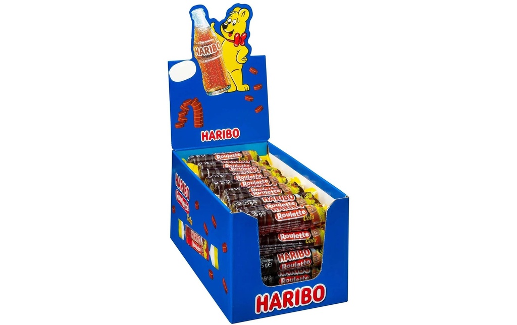 Haribo Int. Bonbons gommeux Roulette au cola 50 x 25 g