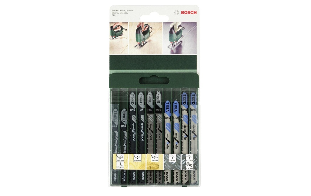 Bosch Jeux de lames de scie sauteuse 10 pièces