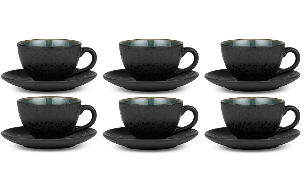 Bitz Tasse à café 240 ml, 6 Pièce/s, Noir/Vert
