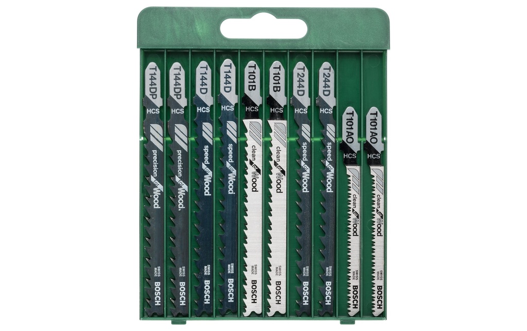Bosch Jeux de lames de scie sauteuse Bois, 10 pièces