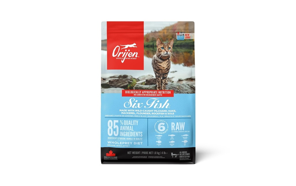 Orijen Alimentation sèche Cat Six Fish 1.8 kg