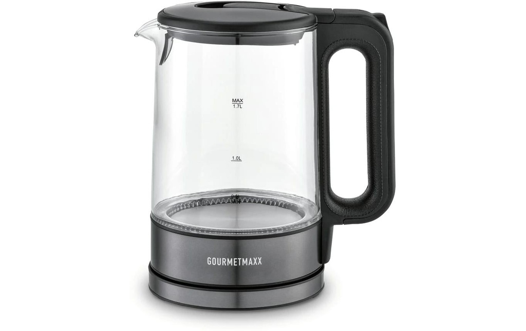 GOURMETmaxx Bouilloire 1.7 l, Transparent/Gris