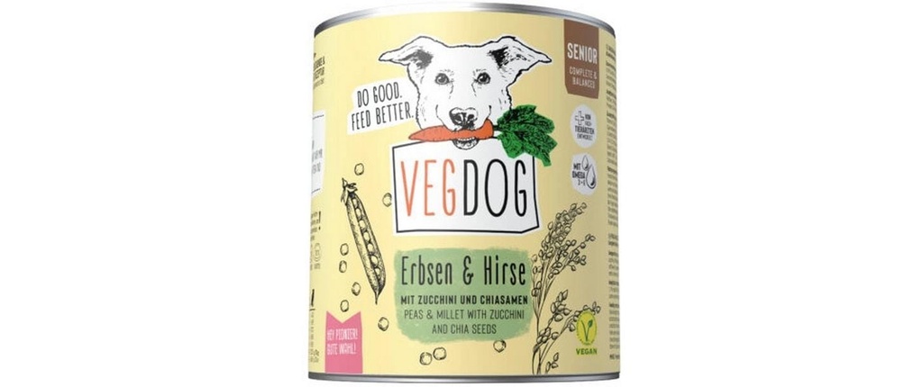 Vegdog Petits pois + millet Senior 800 g