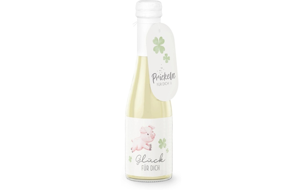 Trendcompany Idea regalo Vin mousseux Schwein Glück 0.2 L