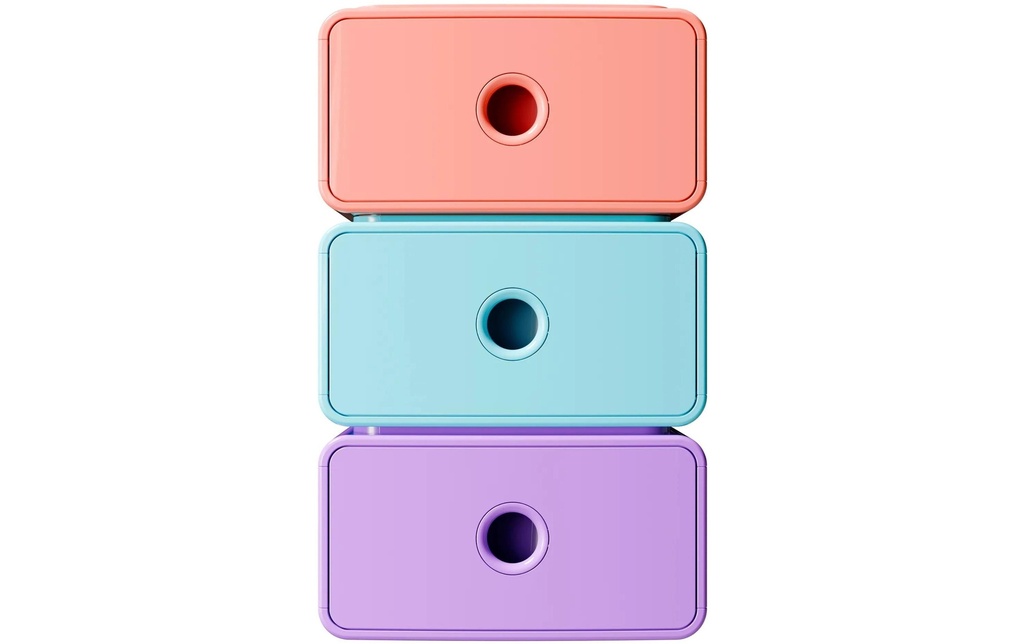 Exacompta Tiny Box Candy Tidy, set de 3 pièces A5+, empilable