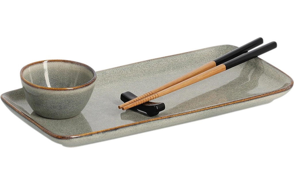 Zeller Present Set à sushi 5 pièces Brun/Gris